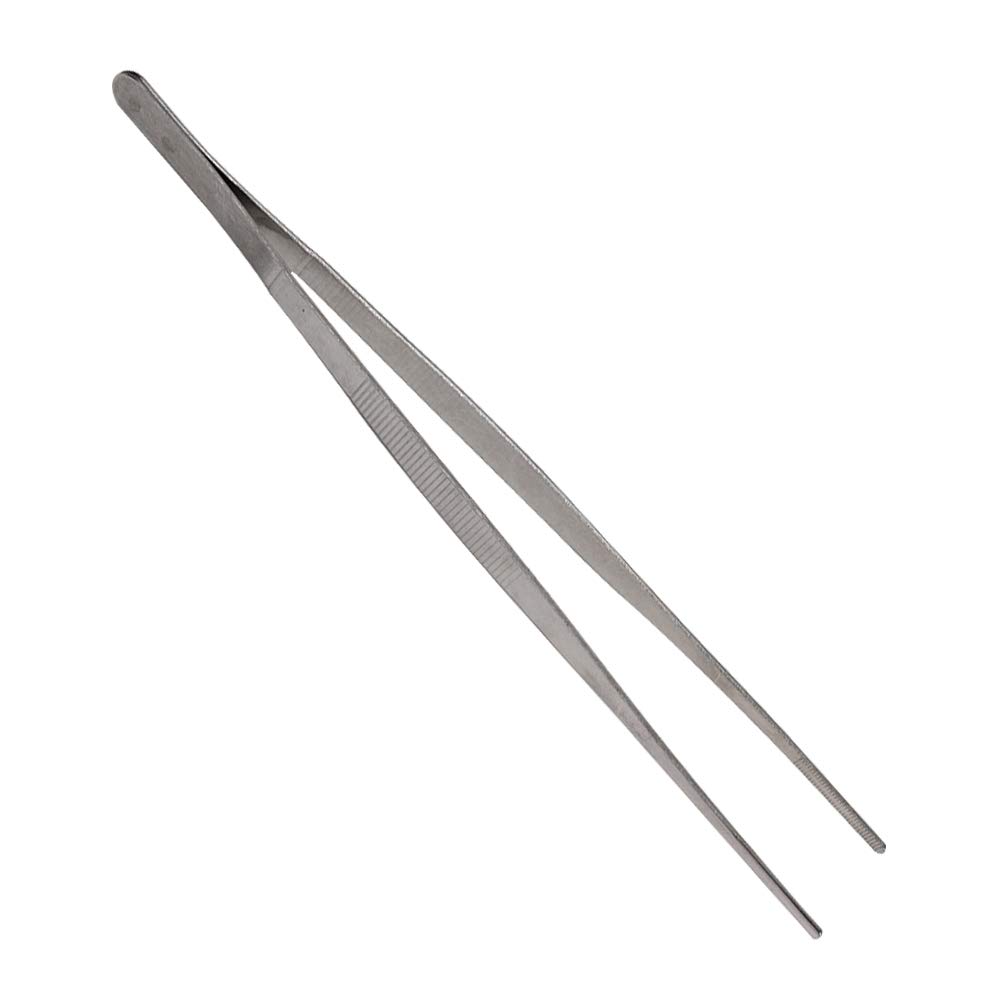 30cm Stainless Steel Long Food Tongs Straight Tweezers Kitchen Pliers