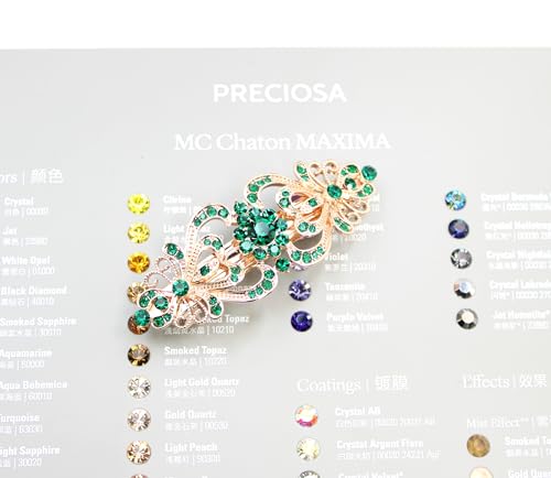 Barrette à cheveux strass verts pour fixer les mèches avec style