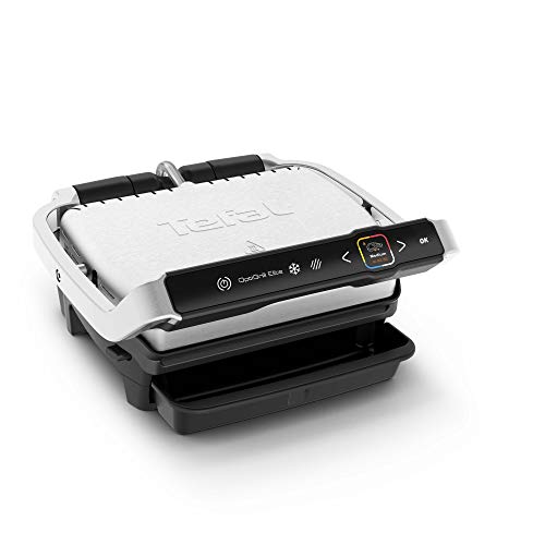 Tefal OptiGrill Elite GC750D40 Intelligent Health Grill, Black and Stainless steel, Smart, 2000 W, 4-6 Portions