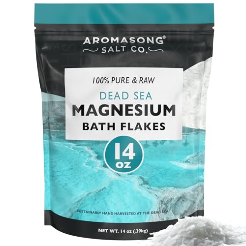 Image of Aromasong Magnesium Flakes from The Dead Sea, 14 OZ. Resealable Pack- Muscle Relaxing Magnesium Chloride Bath Salts Soak.