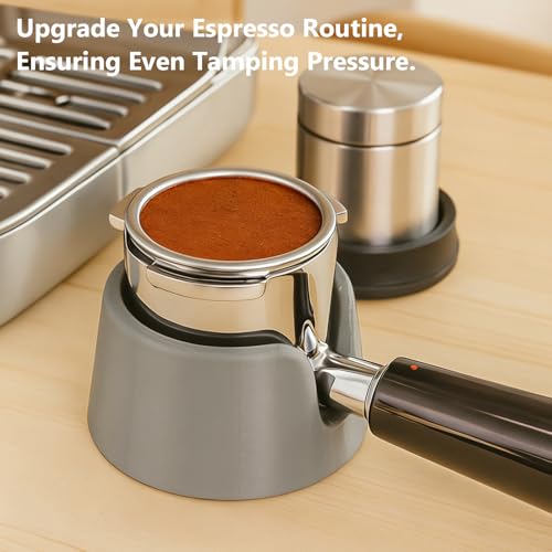 Image of Luxe Cafe Accessories - Coffee Tamper Base for Ninja Espresso ES601, Handheld Portafilter Stand for Stable Tamping & Even Extraction, Anti-Slip PETG Base for Barista-Style Espresso at Home (GREY)