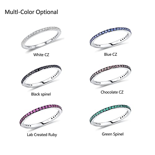 Santuzza 925 Sterling Silver Stackable Ring Created Ruby Engagement Wedding Band Stacking Ring For Women (6) #TOP4