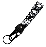 moxunmo Wristlet Keychain Lanyard for Keys Cool Short Lanyard Wrist Strap for Women Men Car Keys Wallet Phone Camera, Skull 2
