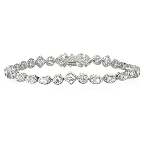 Bracelet de tennis en argent rhodié et oxydes de zirconium, le cadeau idéal
