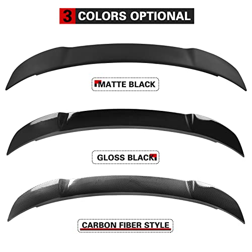 Rear Trunk Spoiler Compatible With 2011-2021 Dodge Charger Gt/Rt/Se/Srt/Sxt 4 Door, Charger Rear Spoiler Wing, Hellcat Style Abs Rear Trunk Lip Spoiler Wing Rear Trunk Ducktail Lip Wing, Gloss Black #TOP3