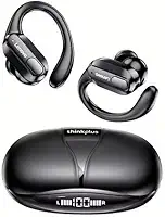 Fone de Ouvido XT80 Bluetooth 5.3 TWS Esportivo HiFi Fone Sem Fio com Gancho, Visor LED, Cancelamento de Ruído, IPX5 e Microfone XT80 - Preto