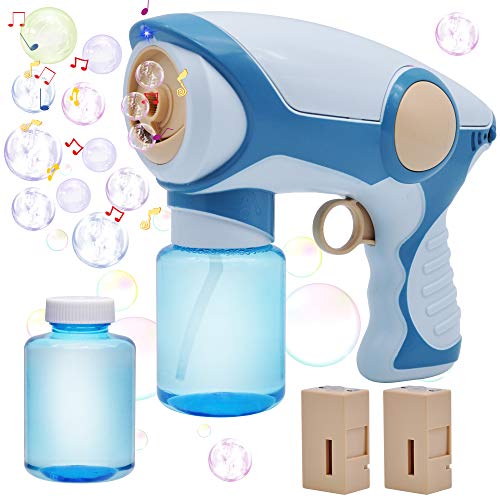 Joyin Smoke Musical Bubble Gun With 2 Bubble Solutions (130Ml), Toddlers Bubble Machine, Bubble Toys For Kids, Summer Outdoor Play, Bubble Party Favors #TOP15