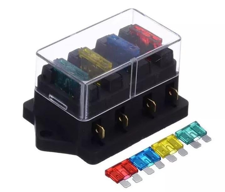 4 Way Fuse Box for Standard Blade Fuses Holder ATO/Block 12v or 24v Car or HGV