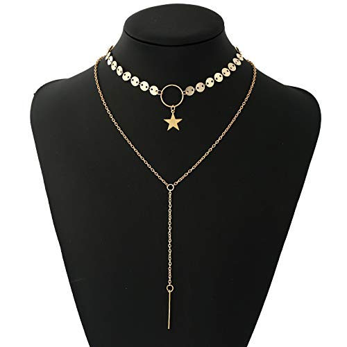 Image of Yellow Chimes Fashion Collection Fancy Party Ware Choker Necklace Gold-Plated Plated Stainless Steel Necklace for Women and Girls
