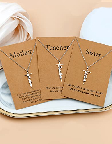 Lcherry Mother Gifts Mother Cross Necklace For Women Mother Birthday Gifts Mother's Day Gifts From Daughter #TOP5