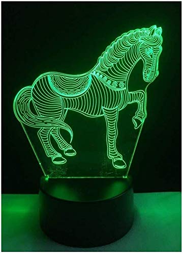 YUNZHI Popular Creative Visual Horse`7 Colori Cambia Illusion Mood Night Light Bambino Casa Ragazzi Camera da letto Sleeping Decor Regali di Natale di Compleanno Mood Light a++