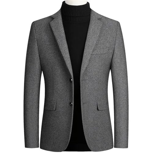 Men Business Casual Wool Blazer Solid Regular Fit Long Sleeve Suits Coats3