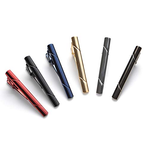 Image of Tie Clips for men Tie Bar Clip Set for Regular Ties Necktie Wedding Business Tie Pin Clips