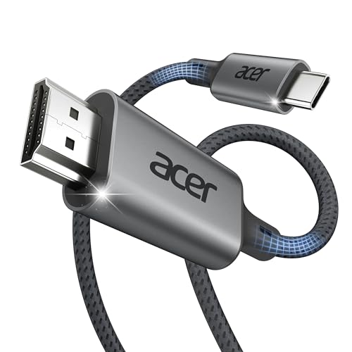 Acer USB C to HDMI Cable [4K@60Hz UHD] Type-C HDMI Cable 1.8M [Thunderbolt 4/3 Compatible] HDMI 2.0 Cord for iPhone 17/16/15 Pro/Pro Max Galaxy S25 MacBook Pro/Air iPad Pro etc