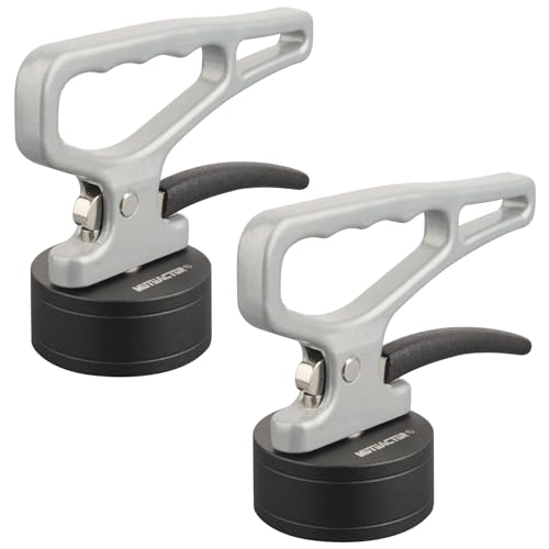 MUTUACTOR Lot de 2 poignées de levage magnétiques manuelles solides, aimant en néodyme puissant avec poignée stable pour le transport, outil magnétique...