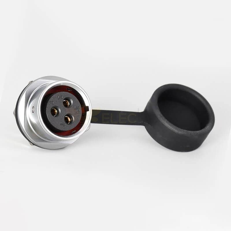 SF20 3 Pin Metal Aviation Industrial Docking Camera Cable Male Plug Female Socket Back-Mount Waterproof Circular Push-Pull Quick