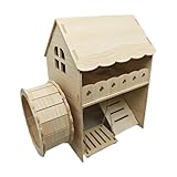 Baoblaze 2 Tier Hamster House Cage Accessories Hide Supplies Play Toy Hamster Hideout with Swing for Chinchilla Small Pet Mice