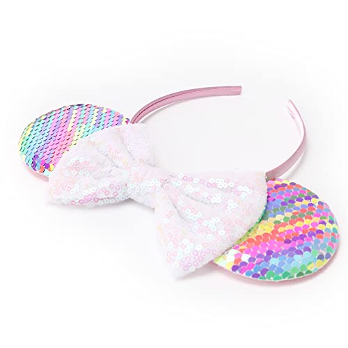 Image of DRESHOW Mouse Ears Bow Headbands Glitter Party Decoration Cosplay Costume for Women