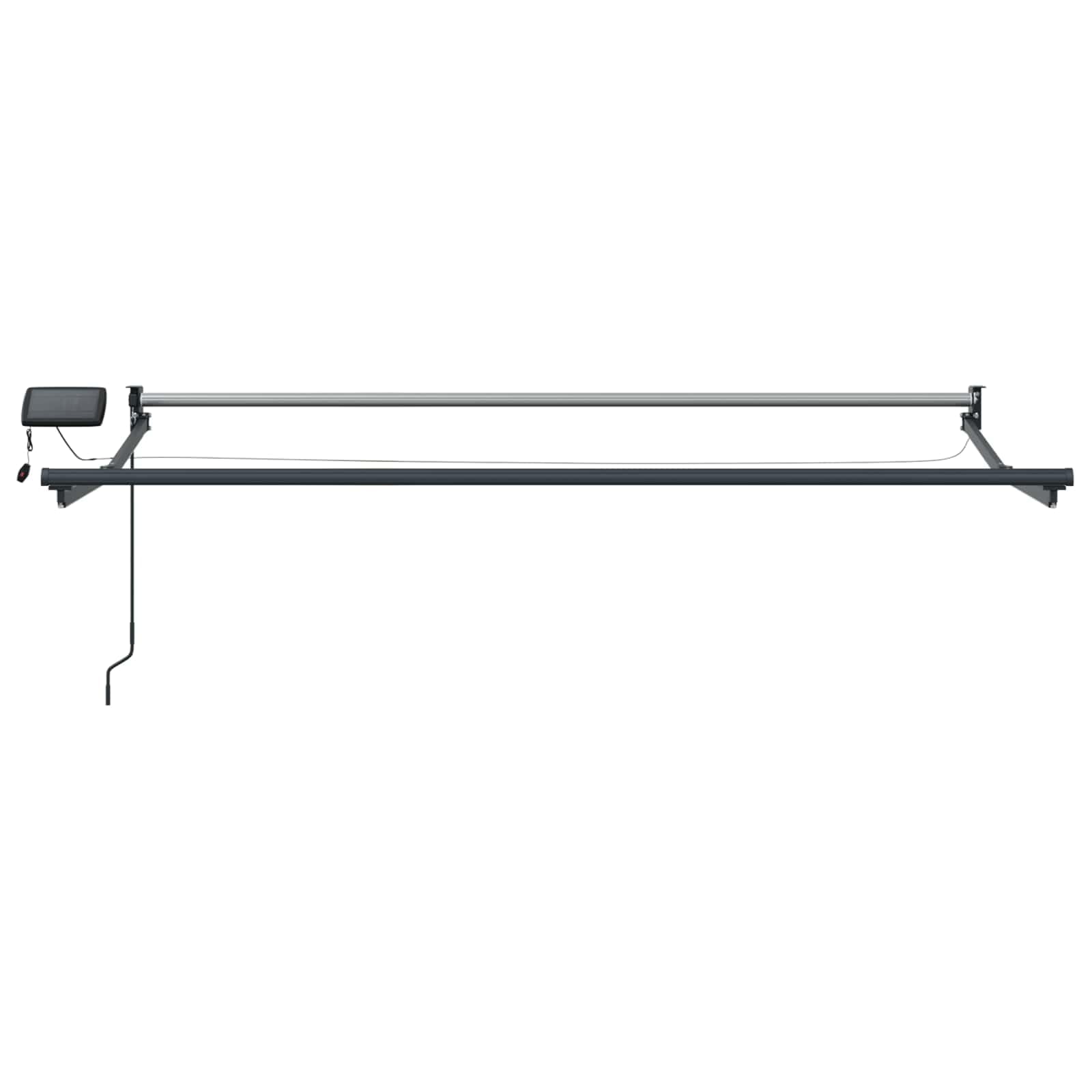 Telaio per tenda da sole elettrico, 3 x 2 m, in alluminio, con luci a LED a energia solare, manovella manuale, resistente alle intemperie, ideale per terrazza, balcone, giardino, protezione
