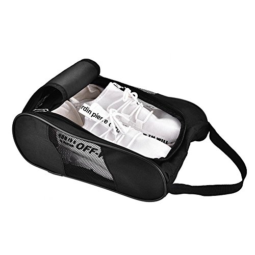 Shoes Bag, 2 Colors Portable Double Zipper Breathable Shoe Carrier Bag Storage Organiser Suitcase Package(Black) - Image 2