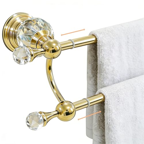 Gold Crystal Double Towel Bar