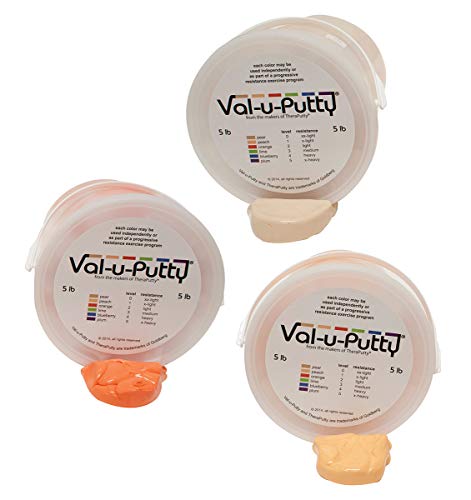Val-u-Putty Exercise Putty - Pear, Peach, Orange - 5 LB Each - Bundle