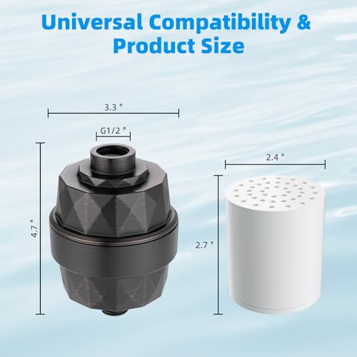 Hibbent High Output Shower Filter for Hard Water, Oil Rubbed Bronze - image 9