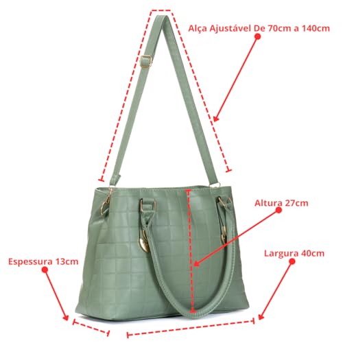 Bolsas Femininas Transversal Alça De Mão Baú Tote De Ombro (Verde)