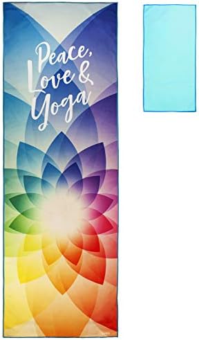 VAAVEi Non Slip Yoga Towel, Hand Towel, Bag Set; Corner Pockets, Yoga Mat Sized, Perfect for Yoga, Hot Yoga, Bikram Yoga, Quality Microfiber, Lightweight and Compact, 5 Designs, 2 Sizes