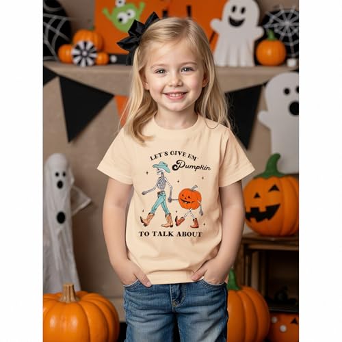 Ritatte Toddler Boy Girl Halloween Shirt Cowboy Skeleton Pumpkin Tshirt Retro Western Country Tee Spooky Season Fall Clothes4