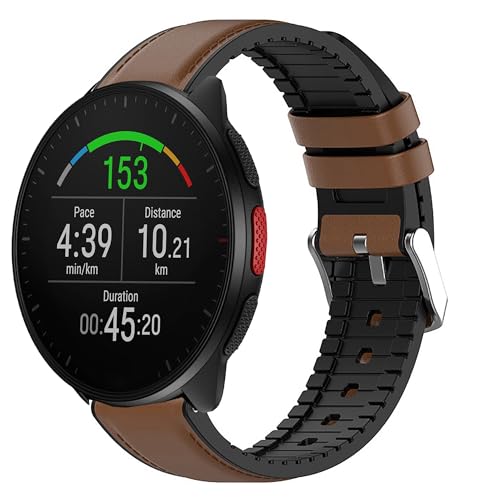 Bracelet 20mm 22mm cuir silicone pour montres connectées Polar Ignite Pacer et Grit X