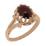LBG 14ct Rose Gold ring with Natural Garnet Womens Anniversary Ring - Size X