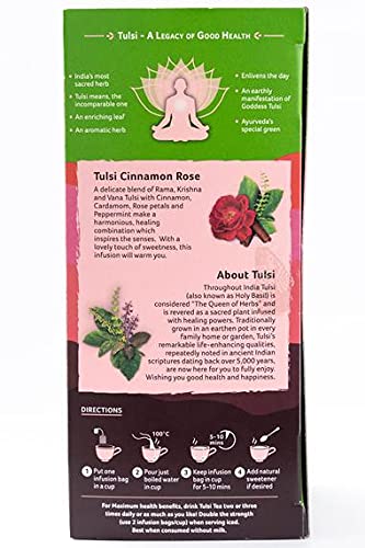 Organic India Tulsi Caffeine Free Tea, Cinnamon Rose, 18 Count #TOP1