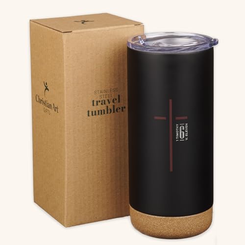 Christian Art Gifts 16 oz. Black & Red Cross Man of God Travel Tumbler by Christian Art Gifts - Used condition - Image 6