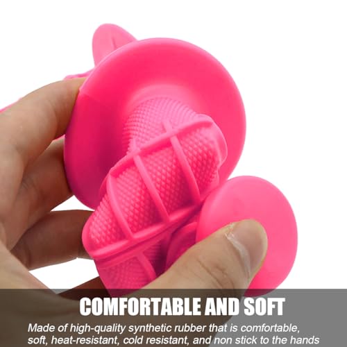 Image of BELOMI Motorcycle Hand Grips, 2PCS 7 /8 inch 22mm 24mm Non-Slip Soft Rubber Handlebars, Comfortable Motorbikes Handle Replacement Protection Accessories, Universal for Dirt Bike, Off Road, ATV(Pink)