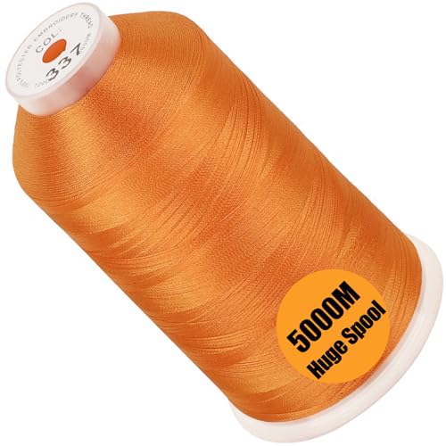 Image of New brothread - Single Huge Spool 5000M Each Polyester Embroidery Machine Thread 40WT for Commercial and Domestic Machines - Reddish Brown