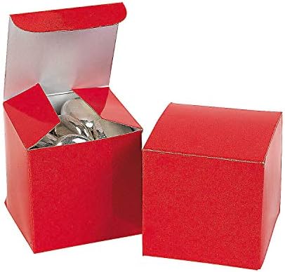 Fun Express - 2" Red Gift Boxes (24pc) for Wedding - Party Supplies - Containers & Boxes - Paper Boxes - Wedding - 24 Pieces