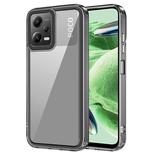 Image of Zapcase Back Case Cover for Poco X5 5G | Compatible for Poco X5 5G Back Cover | Case Cover with Camera Protection | (TPU + PC | Translucent Black)