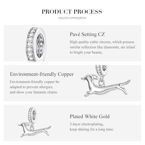 Image of MUNDELL Conch Bead Charm Dachshund Dala Horse Pendant Charm Bird Sun Charm for Original Charm Bracelet or Bangle