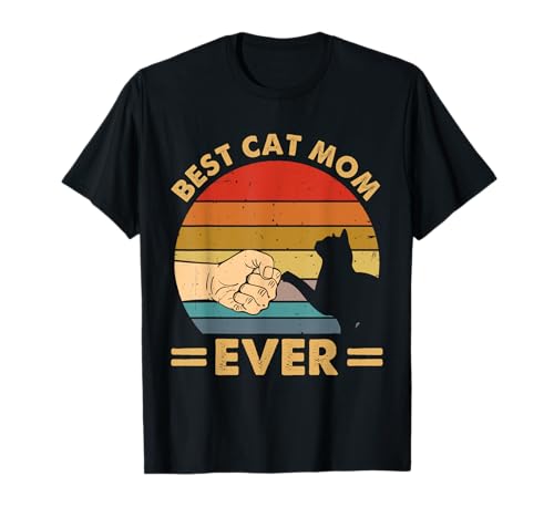 Best Cat Mom Ever Cat Mamá Gato Madre Vintage Retro Camiseta