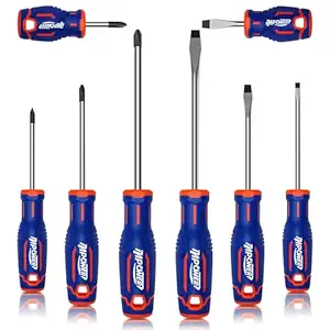 InPower Screwdriver Sets, Magnetic Screwdrivers Set 8 PCS Includes Phillips Head Screwdriver and Flat Head Screwdriver, 4 Slotted and 4 Phillips Screwdrivers for Home Repair, Improvement, Craft.