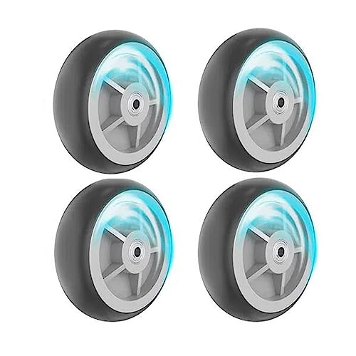 (Juego de 4) Ruedas silenciosas de caucho con cojinetes de bolas de servicio pesado de 6 pulgadas, ruedas de doble cubierta de caucho macizo (envíe los accesorios) ( Color : TPR single wheels , Size :
