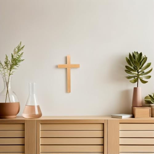 Crucifijo de madera de 33 cm para pared de hogar e iglesia 7