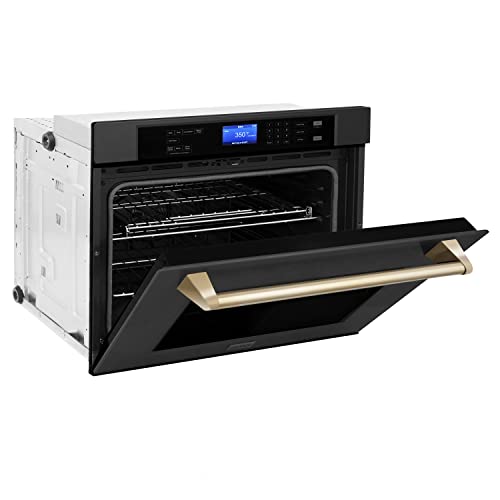 Zline 30" Autograph Edition Single Wall Oven With Self Clean And True Convection In Stainless Steel And Gold (Awsz-30-G) #TOP4
