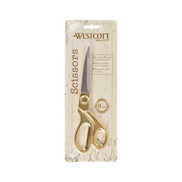Westcott 17196 Schere aus gebogenem Edelstahl, goldfarben, 20,3 cm – Bild 3
