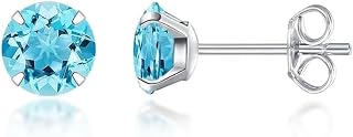 Limerencia Hypoallergenic F136 Implant Grade Titanium Stud Earrings with Birthstone CZ Crystals for Sensitive Ears