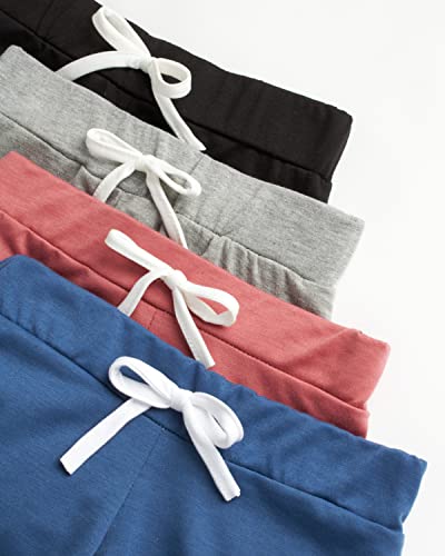 Sweet Hearts Girls' Active Shorts - 4 Pack French Terry Athletic Gym Dolphin Shorts: Made in USA (7-16)3