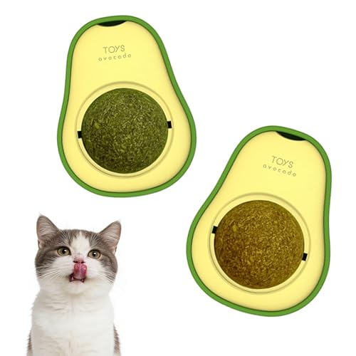 Ydeer Catnip & Silver Vine Balls Variety 2 Pack- Sticky Wall Cat Toys with Adhesive 2 Scents for Interactive Play Fun Indoor Toys for Cats and Kittens (Catnip & Silver Vine Balls Variety 2 Pack)