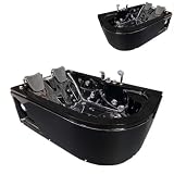 Bagno Italia Vasca idromassaggio nera 170x115 cm per due persone 15 idrogetti versione destra e sinistra