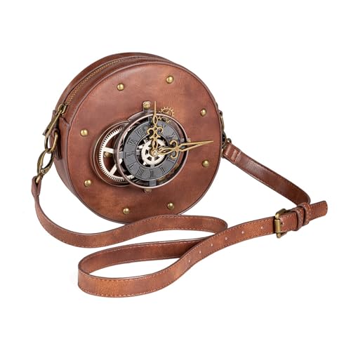 Sacoche bandoulière femme vintage pu cuir pochette ronde